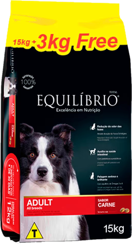 Bolsa de Equilíbrio Super Premium Perro Adulto, presentación de 15kg + 3kg gratis