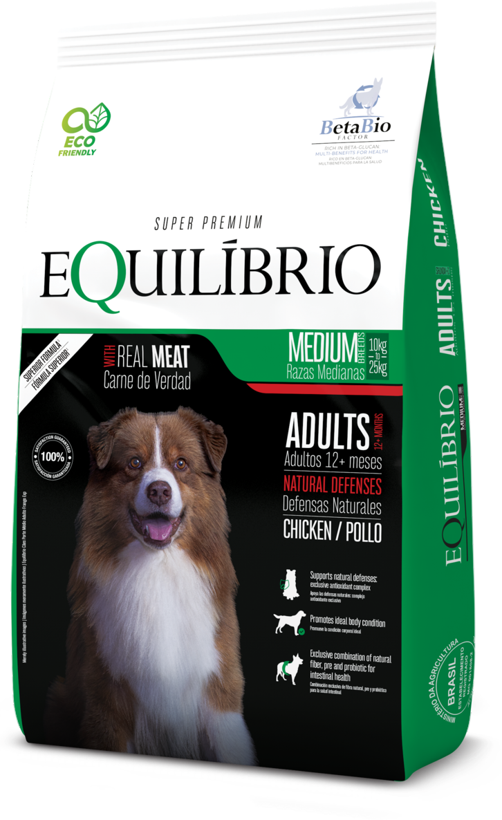 Bolsa de Equilíbrio Perros Adultos Razas Medianas, presentación de 15kg
