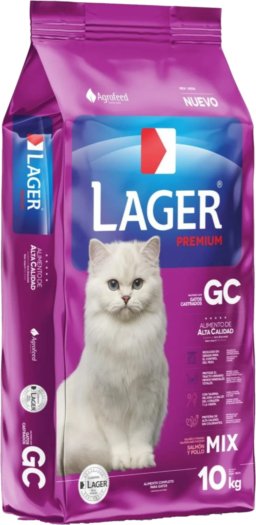 Bolsa de LAGER Gatos Castrados Premium, presentación de 10kg
