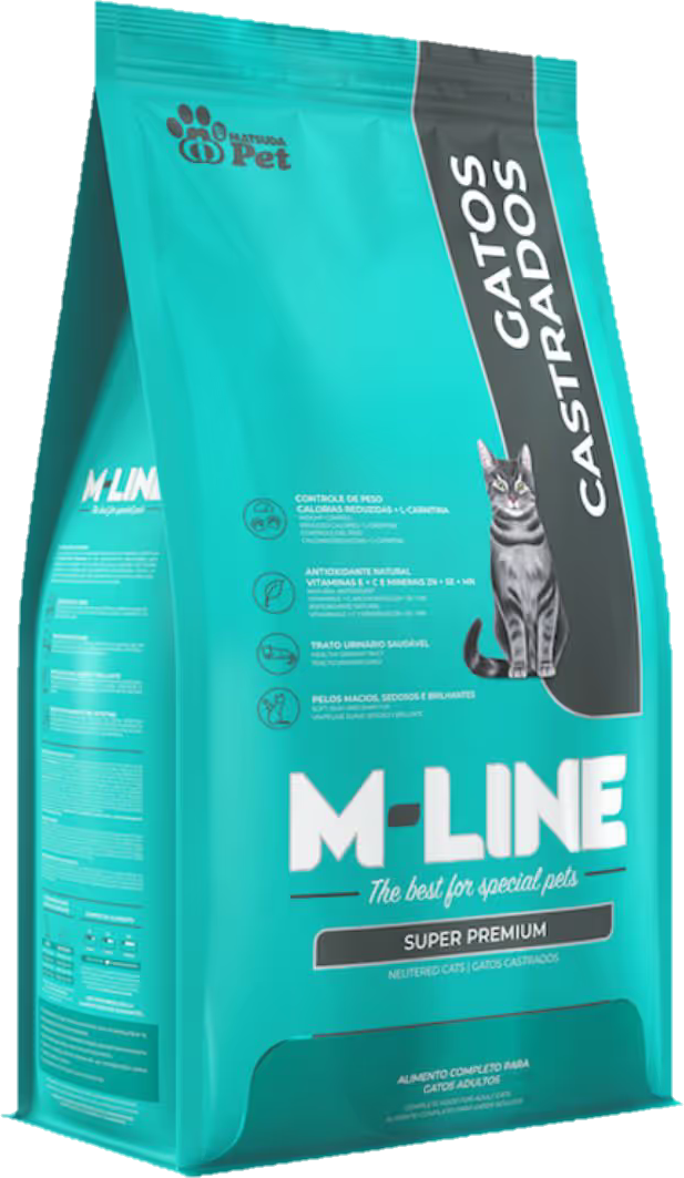 Bolsa de M-Line Gatos Castrados Súper Premium, presentación de 10kg