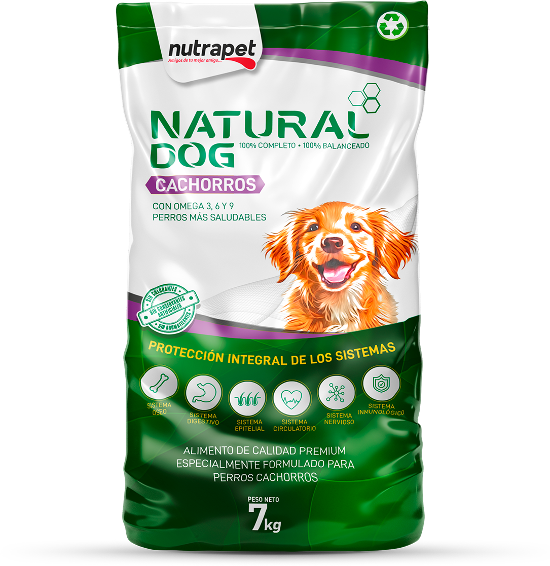 Bolsa de Nutrapet Natural Dog Cachorros, presentación de 7kg
