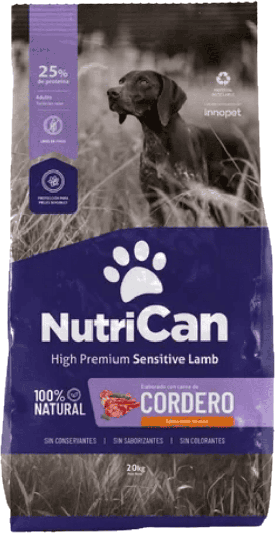 Bolsa de Nutrican High Premium Sensitive Lamb Adultos, presentación de 20kg