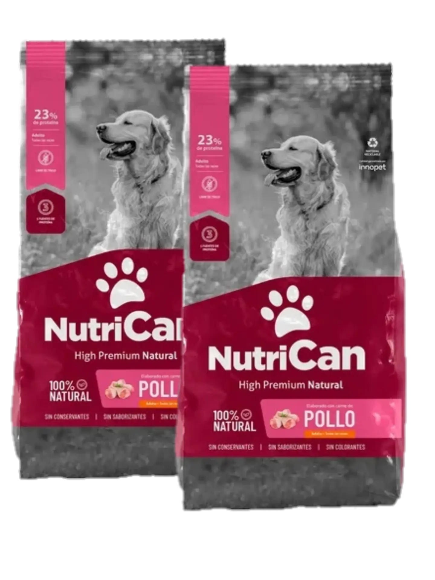 Bolsa de Combo NutriCan High Premium Natural Adultos, presentación de 22kg + 22kg
